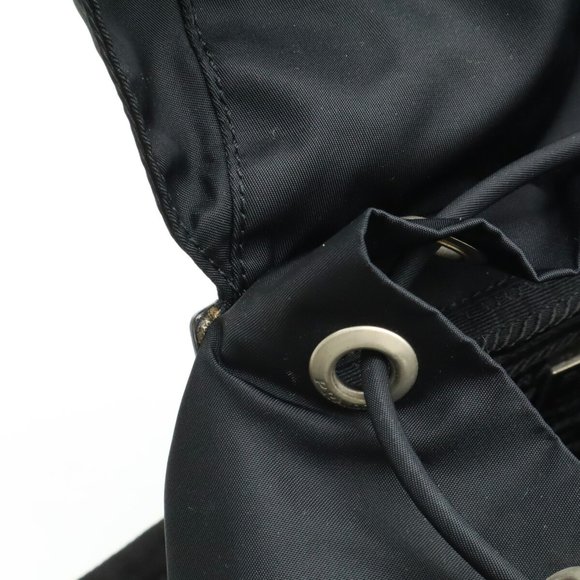 PRADA VELA Backpack Nylon Leather NERO Black B2811 - Picture 6 of 9